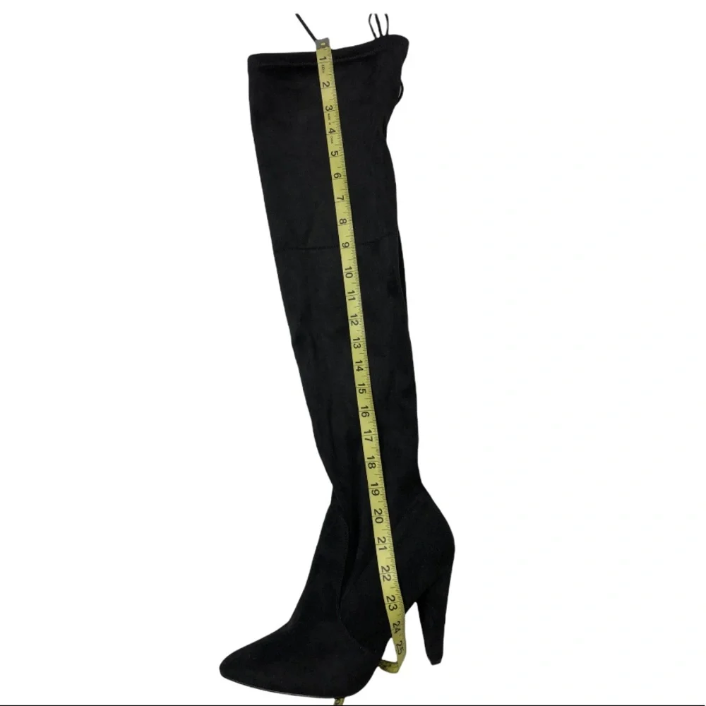 FRENCH CONNECTION vegan suede over the knee boot in black Sz 8